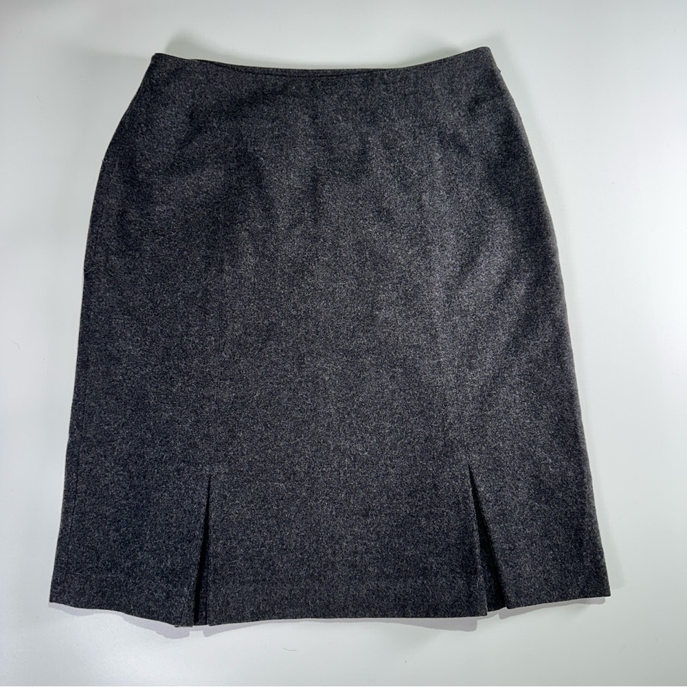 Banana Republic workwear wool blend pencil skirt front slits Size 10 gray - Picture 4 of 6